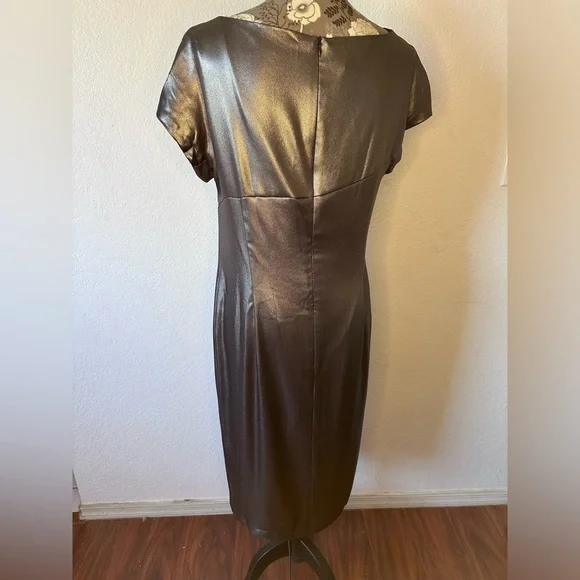 Escada Metallic Silver Shift Cocktail Party Mini Dress - Size 42 - L - Picture 3 of 13
